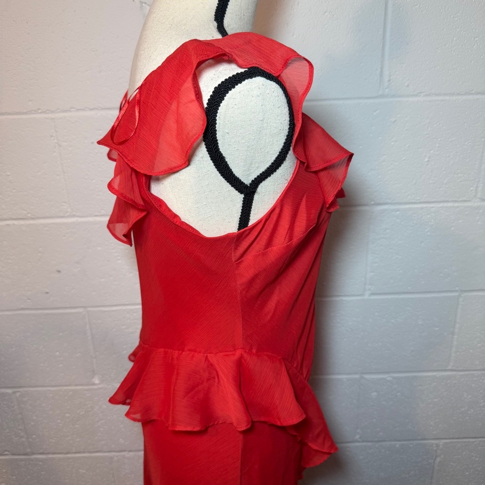 A New Day Women's Red Long Ruffled Slip Dress - Picture 4 of 12